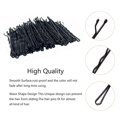 100PCS 2Inches Hair Pins Kit Secure Hold Bobby Pins Clips for Women Girls and Hairdressing Salon with Clear Storage Box(Black)