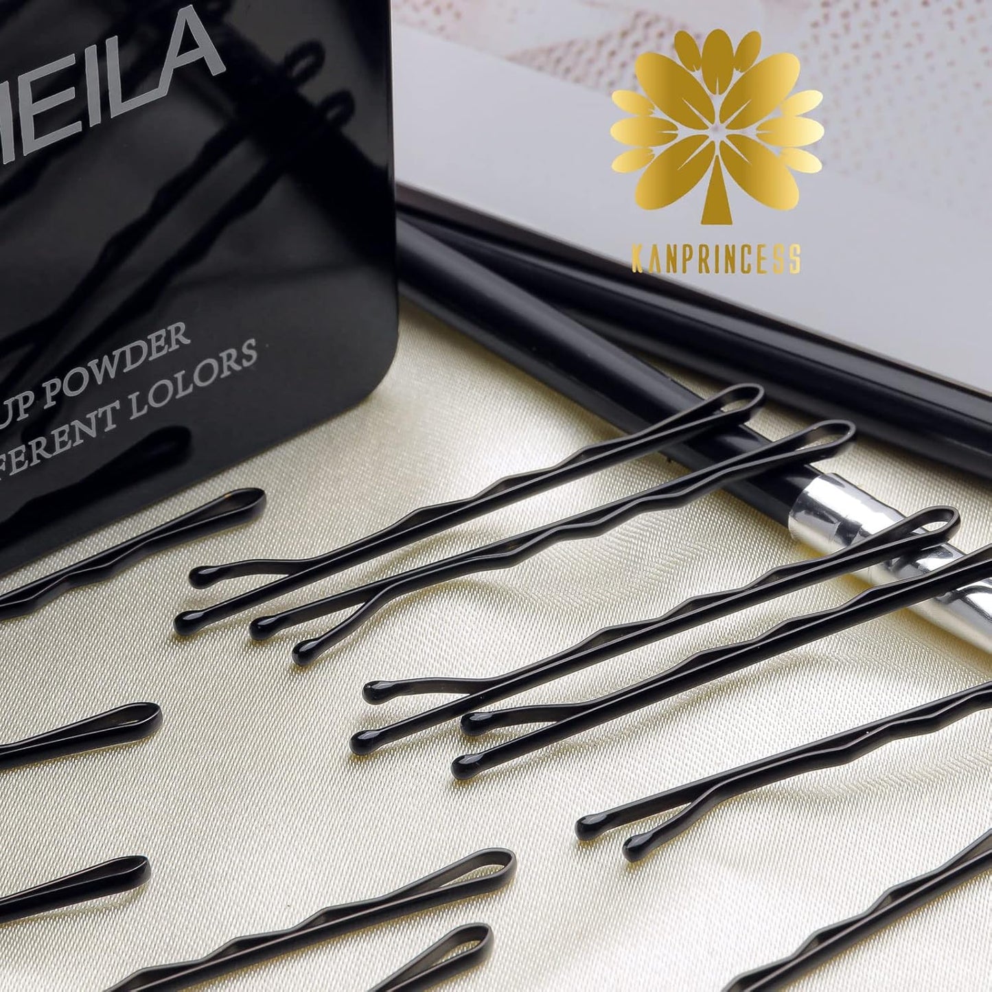 100PCS 2Inches Hair Pins Kit Secure Hold Bobby Pins Clips for Women Girls and Hairdressing Salon with Clear Storage Box(Black)