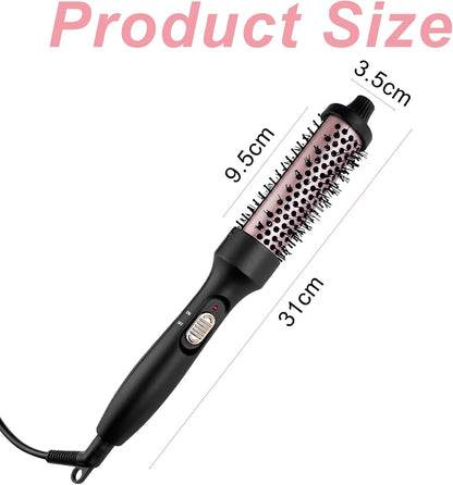 Spazzola Ad Aria Calda, Spazzola Termica, Thermal Brush, Spazzola Calda in Tormalina Ceramica, Arricciacapelli Rotonda Elettrica Riscaldata, per Capelli Voluminosi, Asciuga E Modella