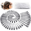 60Pcs Metal Duck Billed Hair Clips for Women Styling Sectioning, Silver Hair Pins for Long Hair, Alligator Curl Loc Clips for Thick Hair Roller, Salon, Bows DIY