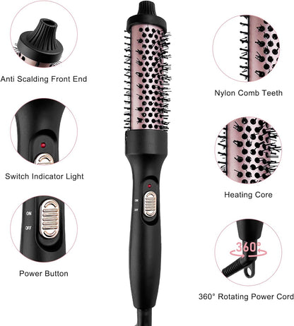 Spazzola Ad Aria Calda, Spazzola Termica, Thermal Brush, Spazzola Calda in Tormalina Ceramica, Arricciacapelli Rotonda Elettrica Riscaldata, per Capelli Voluminosi, Asciuga E Modella